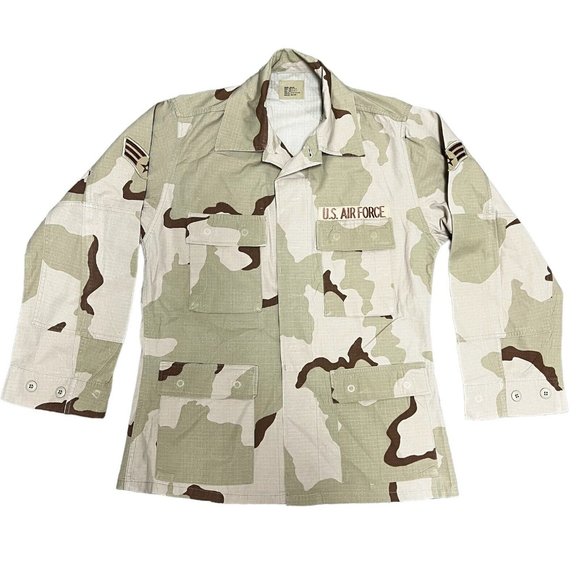US Air Force Combat Military Coat Desert Jacket Medium Regular Camouflage Beige - Picture 2 of 16